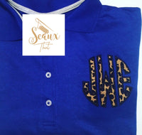 Leopard monogram Polo