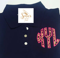 Leopard monogram Polo